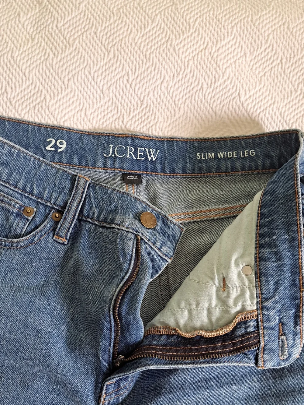 J.Crew Womens Slim Wide Leg Medium Light Stretch Wash High Rise Ankle‎ Jeans 29